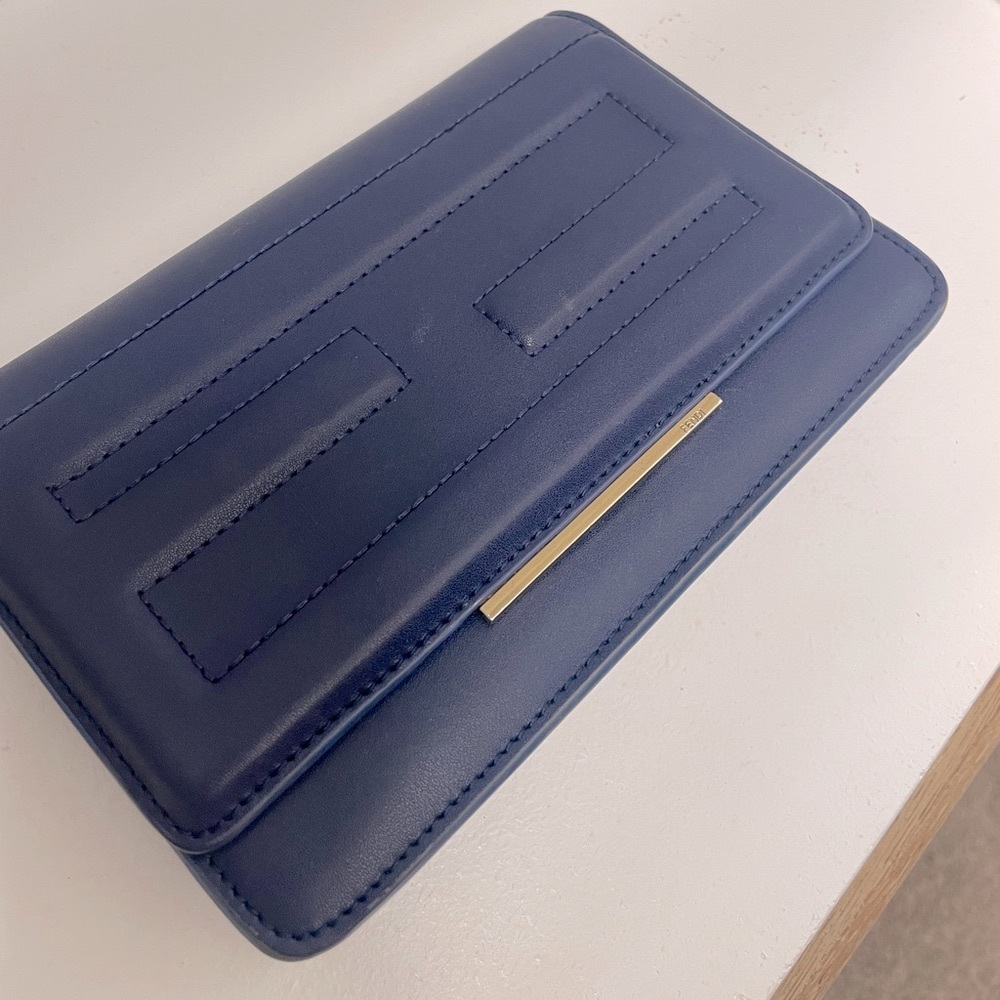 Fendi Tube Leather Clutch Wallet On Chain